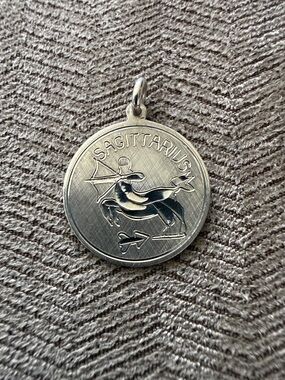 Vintage Sterling Silver Sagittarius Zodiac Pendant Necklace